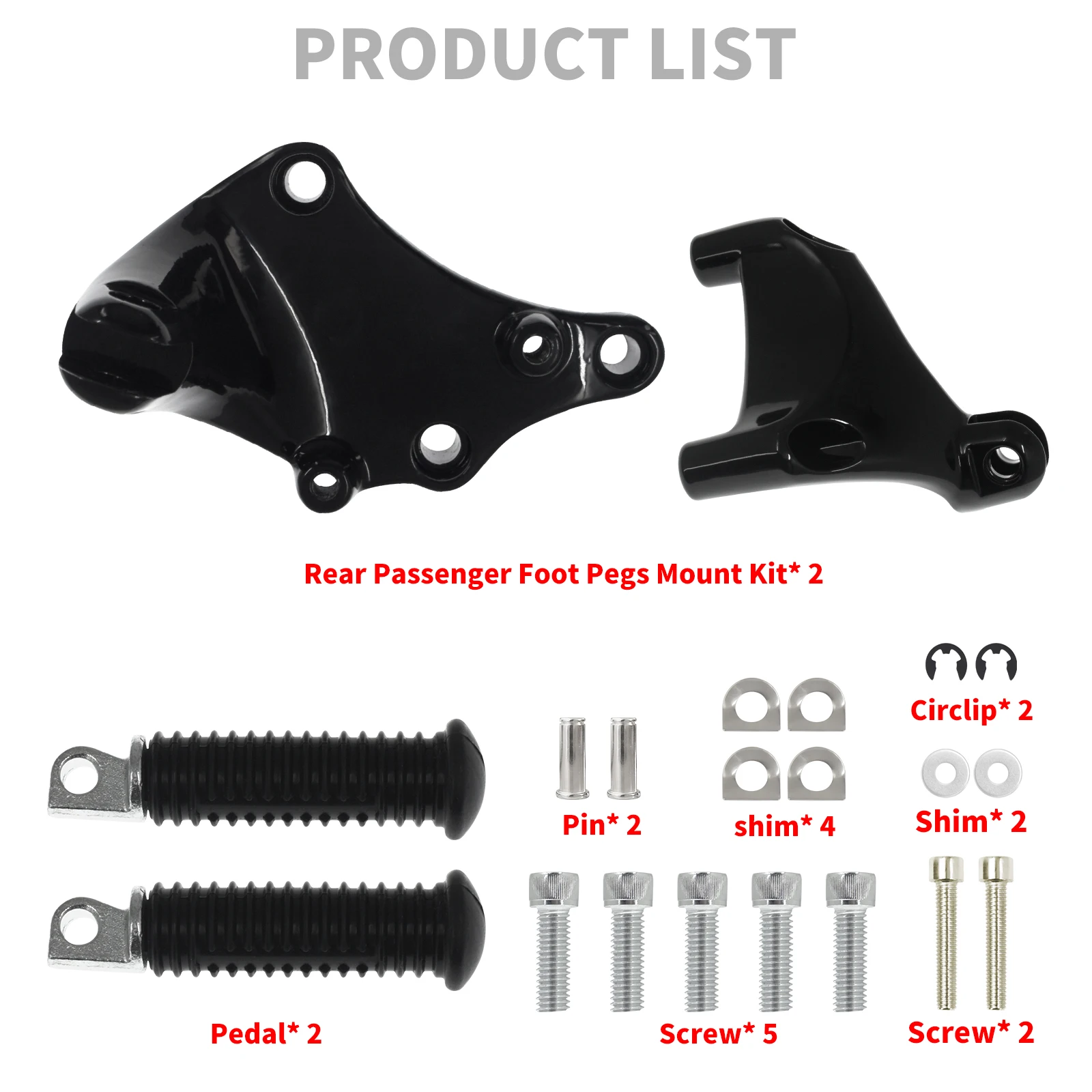 Motorcycle Black Footrest Rear Passenger Foot Pegs Mount Pedal For Harley Sportster XL 2000-2022 883 1200 72 48 Iron Forty Eight