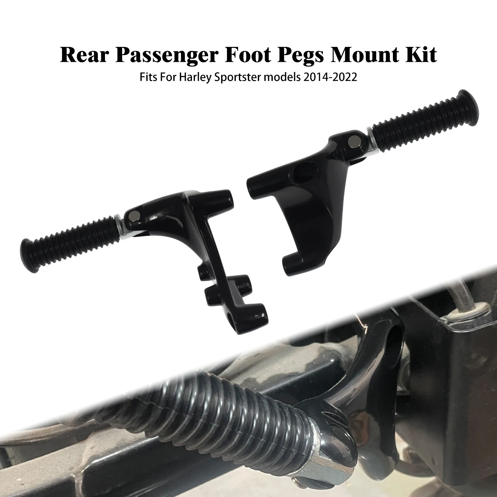 Motorcycle Black Footrest Rear Passenger Foot Pegs Mount Pedal For Harley Sportster XL 2000-2022 883 1200 72 48 Iron Forty Eight