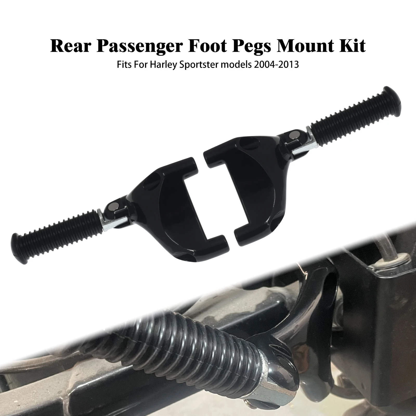 Motorcycle Black Footrest Rear Passenger Foot Pegs Mount Pedal For Harley Sportster XL 2000-2022 883 1200 72 48 Iron Forty Eight