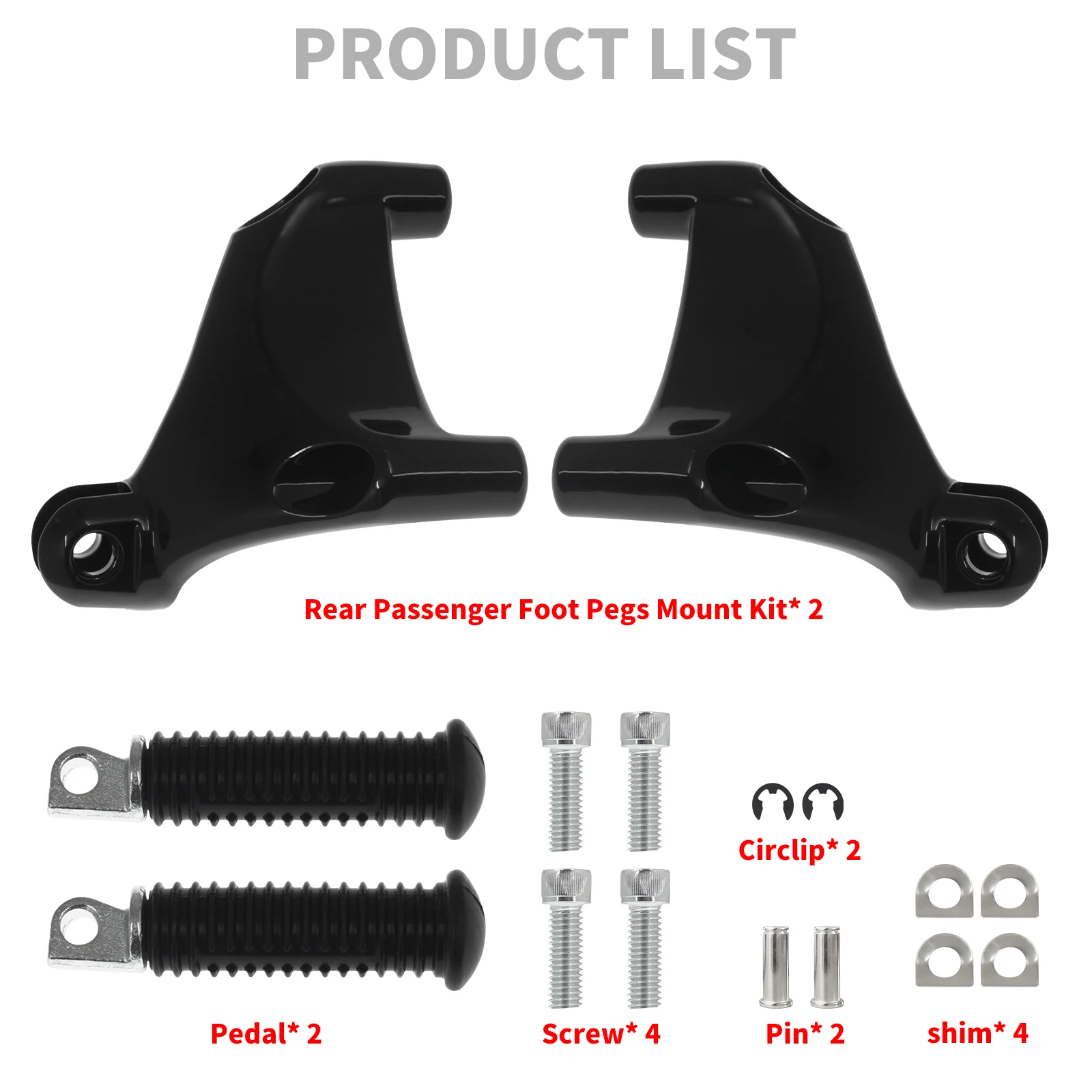 Motorcycle Black Footrest Rear Passenger Foot Pegs Mount Pedal For Harley Sportster XL 2000-2022 883 1200 72 48 Iron Forty Eight