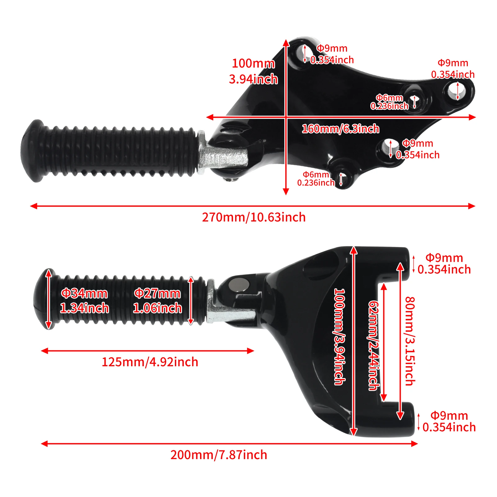 Motorcycle Black Footrest Rear Passenger Foot Pegs Mount Pedal For Harley Sportster XL 2000-2022 883 1200 72 48 Iron Forty Eight