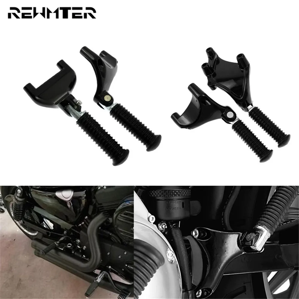 Motorcycle Black Footrest Rear Passenger Foot Pegs Mount Pedal For Harley Sportster XL 2000-2022 883 1200 72 48 Iron Forty Eight