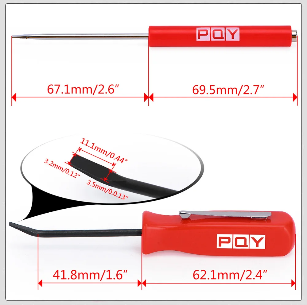 Mini Pocket Clips Screwdriver Strong Magnetic Slotted + Pocket Pry Bar Short Angled Operating Handy Tool 4-Sided Grip