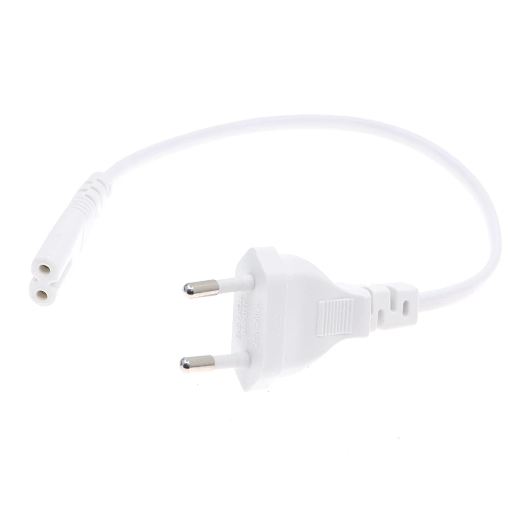 IEC 320 C7 Figure 8 To EU 2 Prong Plug AC Power Cord 30cm/50cm Copper Power Cable 2.5A 250V