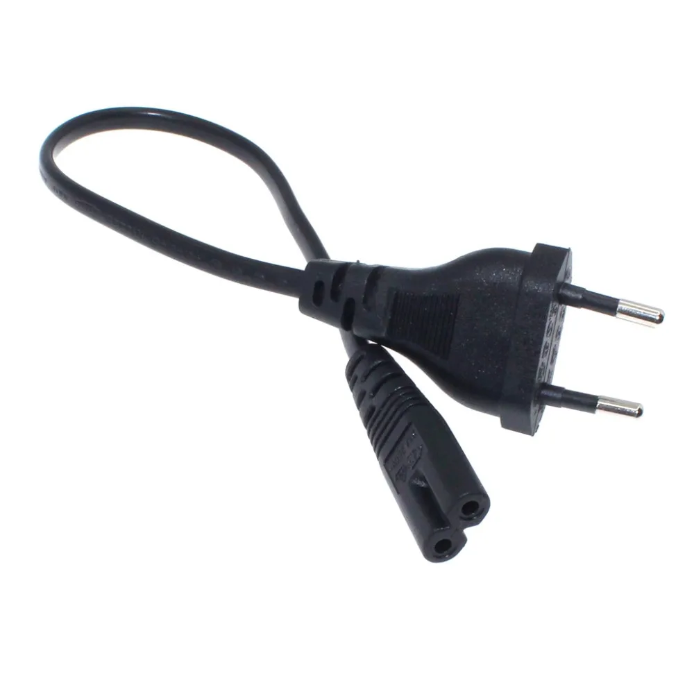 IEC 320 C7 Figure 8 To EU 2 Prong Plug AC Power Cord 30cm/50cm Copper Power Cable 2.5A 250V