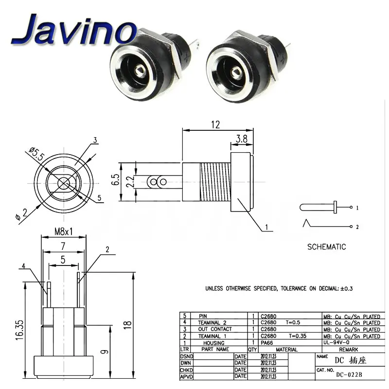 10PCS DC Power Connector pin 2.1x5.5mm Female Plug Jack + Male Plug Jack Socket Adapter PCB Mount DIY Adapter Connector 5.5x2.1
