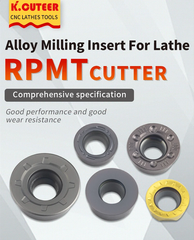 10PCS Carbide Milling Insert RPMT08T2 RPMT10T3 RPMT1204 RPMW1003 RDMW1605 Indexable Turning Tool CNC Lathe Milling Cutter