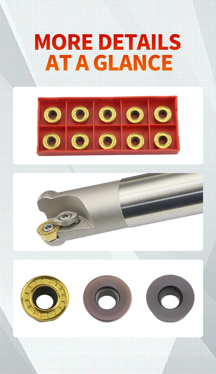 10PCS Carbide Milling Insert RPMT08T2 RPMT10T3 RPMT1204 RPMW1003 RDMW1605 Indexable Turning Tool CNC Lathe Milling Cutter