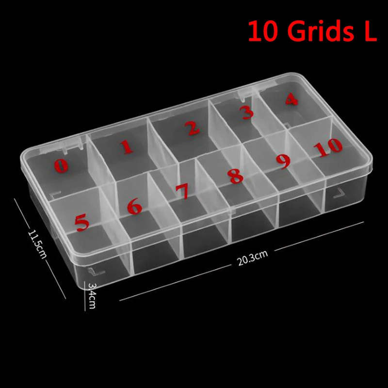 10/11 Fake Nail Art Tips Case Manicure Nail Tool Art Tips Box Storage Case Natural Translucent Acrylic Plastic Cells False Nail