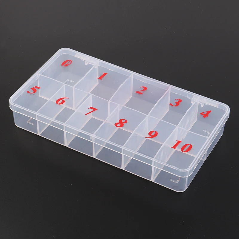 10/11 Fake Nail Art Tips Case Manicure Nail Tool Art Tips Box Storage Case Natural Translucent Acrylic Plastic Cells False Nail