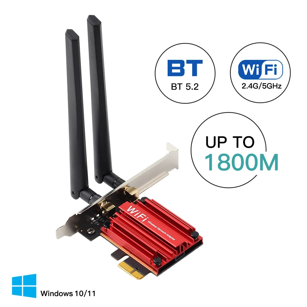 3000Mbps WiFi6E AX210 Bluetooth 5.3 Dual Band 2.4G/5GHz/6GHz WiFi Card 802.11AX/AC PCI Express Wireless Network Card Adapter PC