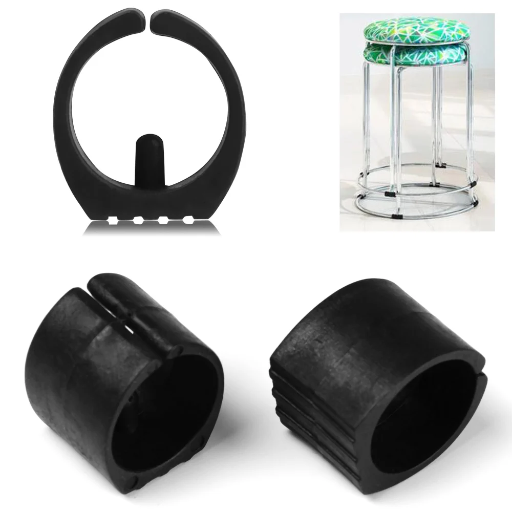 10pcs/Set U Shaped Black Chair Leg Pad Non-Slip Anti-Front Tilt Damper Stool Floor Protector Durable Plastic Tube Caps Useful