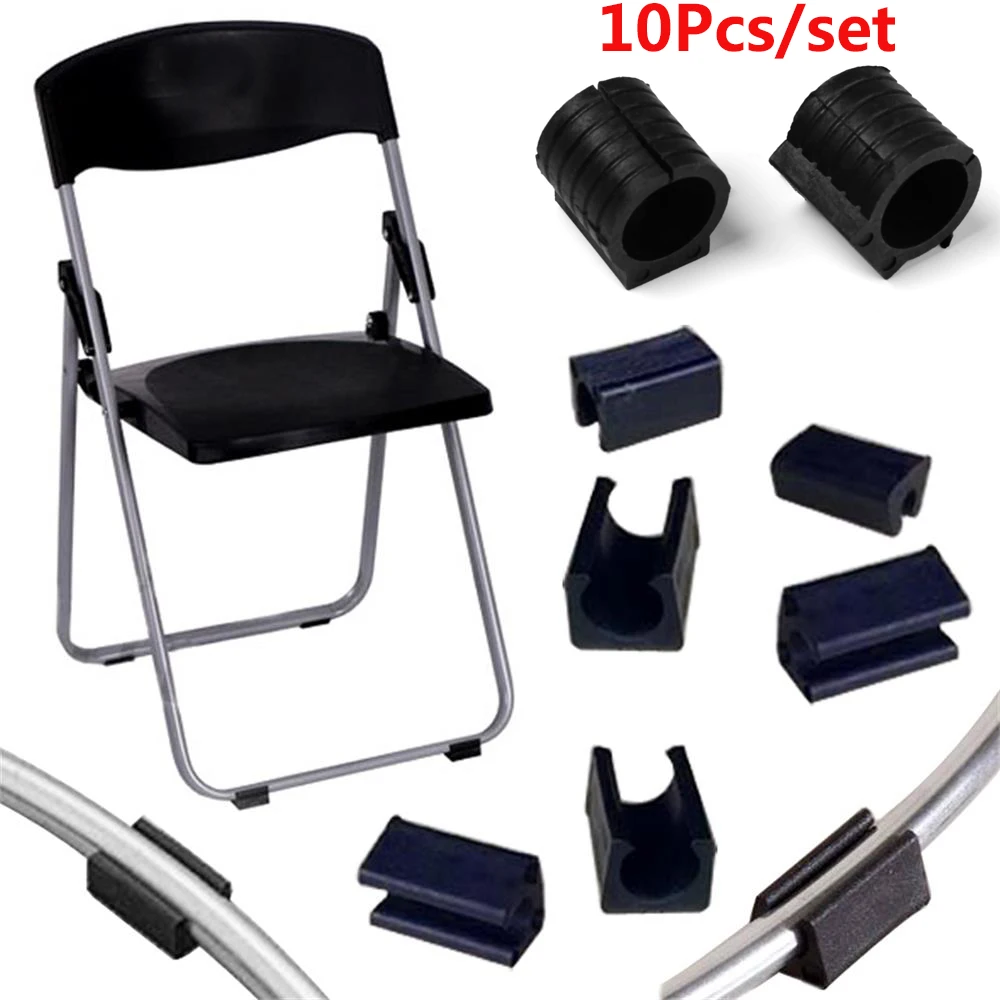 10pcs/Set U Shaped Black Chair Leg Pad Non-Slip Anti-Front Tilt Damper Stool Floor Protector Durable Plastic Tube Caps Useful