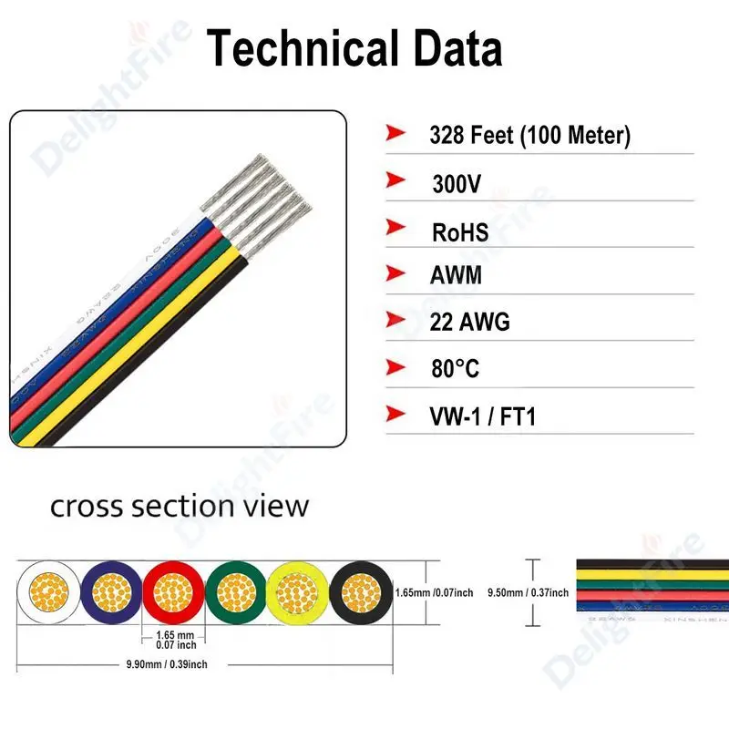 2/3/4/5/6pin Electrical Wire LED Cable 5-100m LED Extension Cable For RGB RGBW RGBWW SMD WS2812B LED Strip Light JST Connector