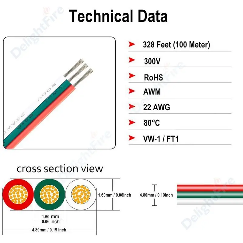 2/3/4/5/6pin Electrical Wire LED Cable 5-100m LED Extension Cable For RGB RGBW RGBWW SMD WS2812B LED Strip Light JST Connector