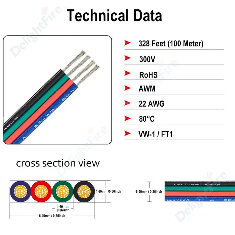 2/3/4/5/6pin Electrical Wire LED Cable 5-100m LED Extension Cable For RGB RGBW RGBWW SMD WS2812B LED Strip Light JST Connector