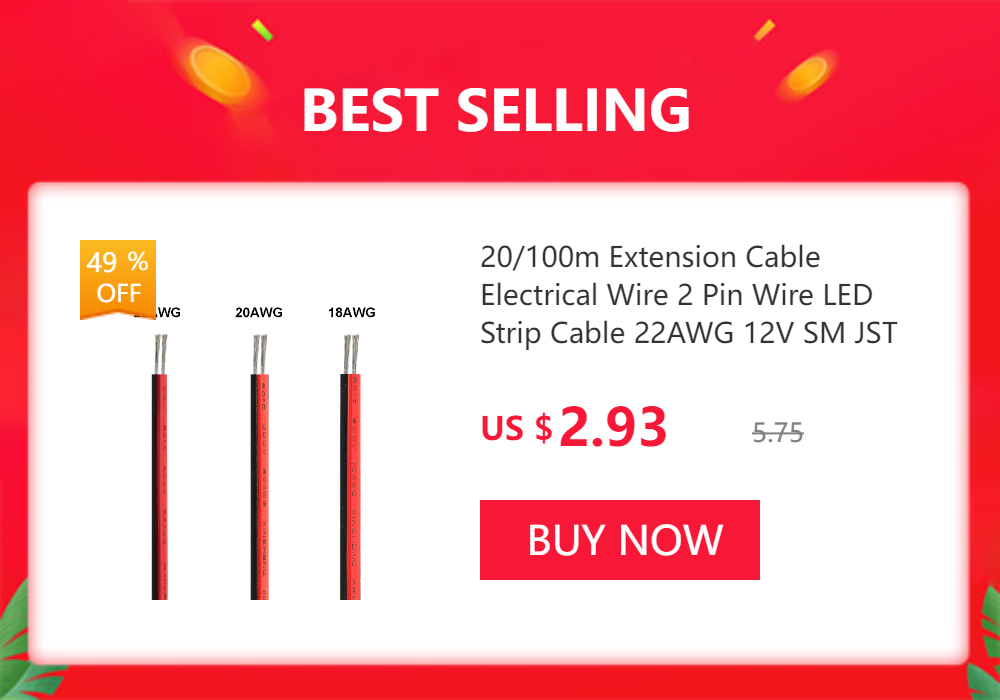 2/3/4/5/6pin Electrical Wire LED Cable 5-100m LED Extension Cable For RGB RGBW RGBWW SMD WS2812B LED Strip Light JST Connector