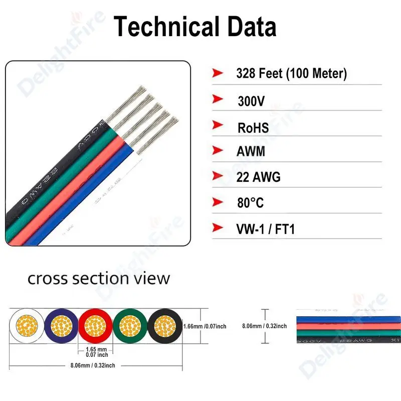 2/3/4/5/6pin Electrical Wire LED Cable 5-100m LED Extension Cable For RGB RGBW RGBWW SMD WS2812B LED Strip Light JST Connector