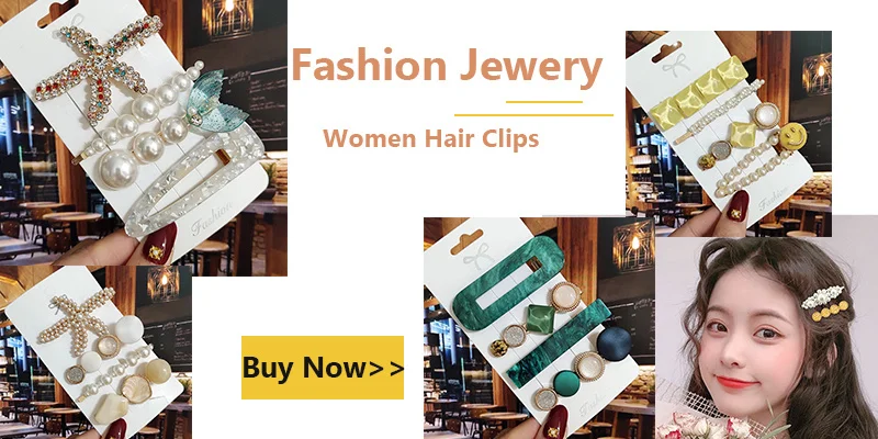 Pearl Crystal Acrylic Hair Clips Set for Women Retro Geometric Barrettes Hairpin Girl Hair Accessories Fashion Jewelry