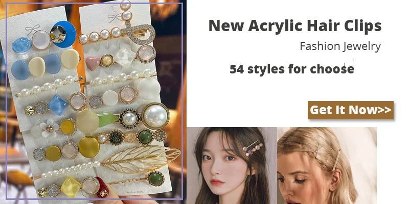 Pearl Crystal Acrylic Hair Clips Set for Women Retro Geometric Barrettes Hairpin Girl Hair Accessories Fashion Jewelry