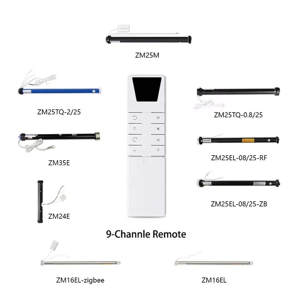 Zemismart Remote Control for Roller Shade Blind Motor Chain Roller Blinds ZM25 ZM16 ZM15 Bracket and End Cap