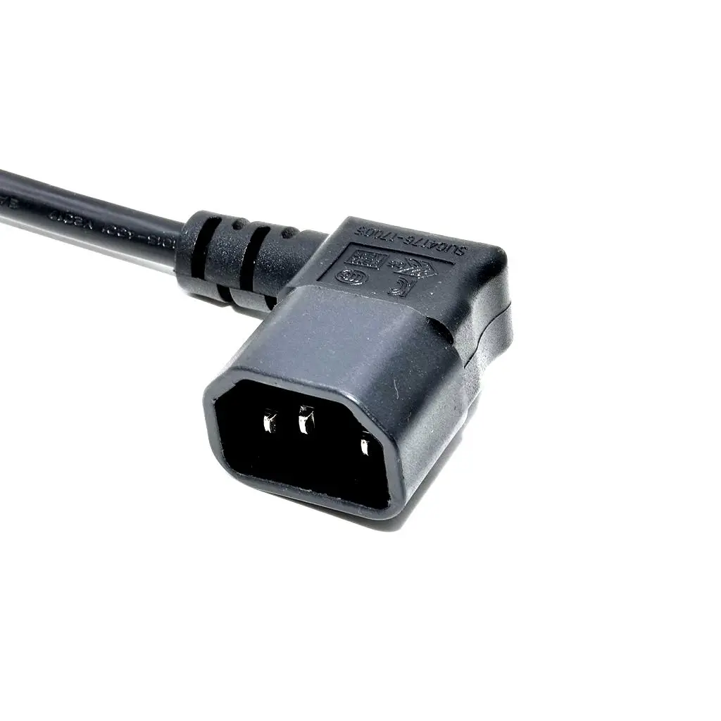 IEC60320 C13 Angle Converter Angle Extension Cable C13 to C14 PDU Up Down Right Angle Power Cables Male to Female AC Power Cord