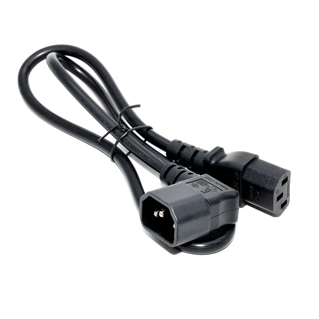 IEC60320 C13 Angle Converter Angle Extension Cable C13 to C14 PDU Up Down Right Angle Power Cables Male to Female AC Power Cord