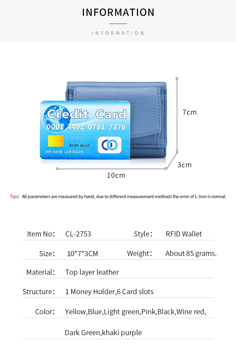 New Women Genuine Leather Purses Female Cowhide Wallets Lady Small Coin Pocket Rfid Card Holder Mini Money Bag Portable Clutch