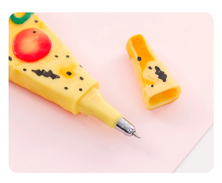 Novelty Bread Ballpoint Pen Magnetic Pizza Croissant Baguette Black Color Ink Roller Ball Pens Fridge Magnet School Gift F745