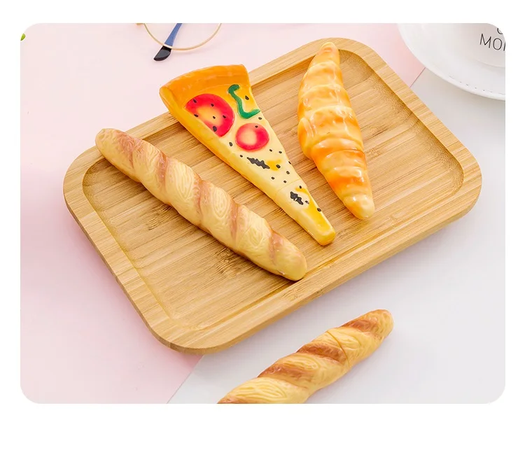 Novelty Bread Ballpoint Pen Magnetic Pizza Croissant Baguette Black Color Ink Roller Ball Pens Fridge Magnet School Gift F745