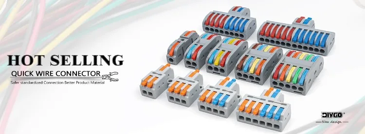 Quick Wire Connector 211 Din Rail Type Press Terminal Instead Of UK2.5B Compact Splicing Conductor Cable Terminal Block SPL