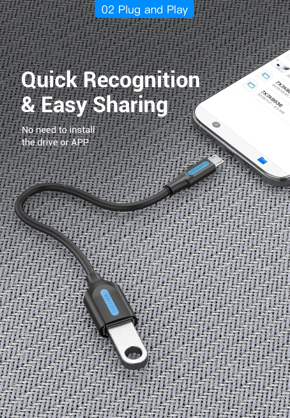 Vention Micro USB OTG Cable Micro USB Male to USB Female Cable Adapter for Samsung S6 Xiaomi Android Phone USB 2.0 OTG Adapter