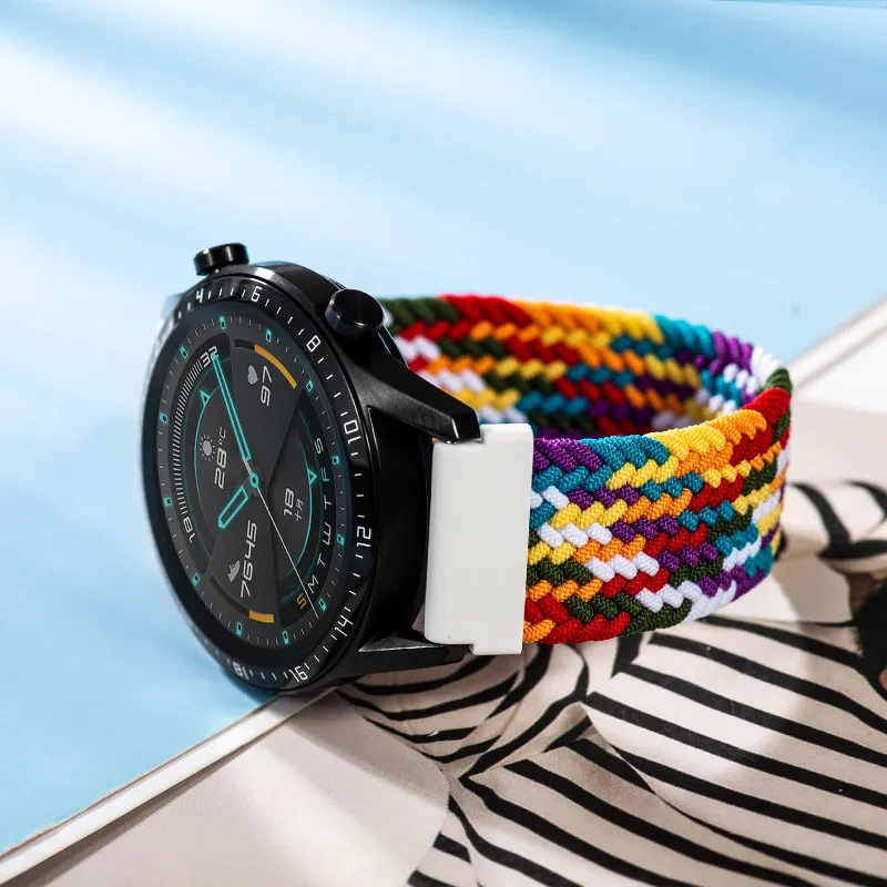 Braided Solo Loop band for Samsung Galaxy watch 7/6/5/4 44mm 40mm/4 classic 42 46mm Watchband 22 20mm correa Galaxy 5 45mm strap