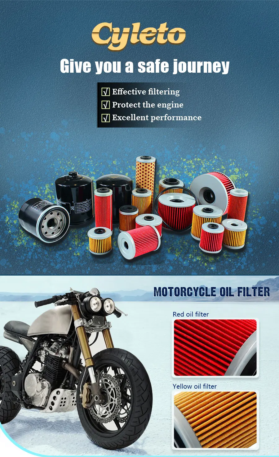 Cyleto Motorcycle Oil Filter for Husaberg FE 250 350 for Husqvarna FC250 FC350 FC450 FS450 FE250 FE350 FE450 FE501 FX350 FX450