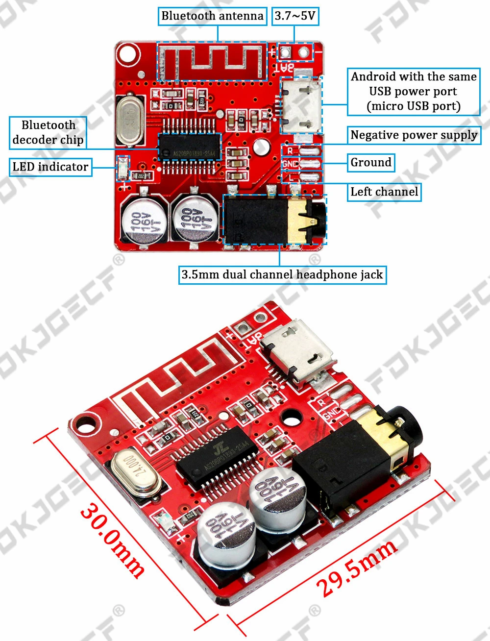 Bluetooth Audio Receiver board Bluetooth 4.1 5.0 Pro MP3 lossless decoder board Wireless Stereo Music Module Micro / Type-C USB