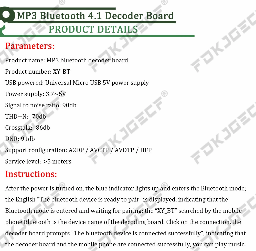 Bluetooth Audio Receiver board Bluetooth 4.1 5.0 Pro MP3 lossless decoder board Wireless Stereo Music Module Micro / Type-C USB