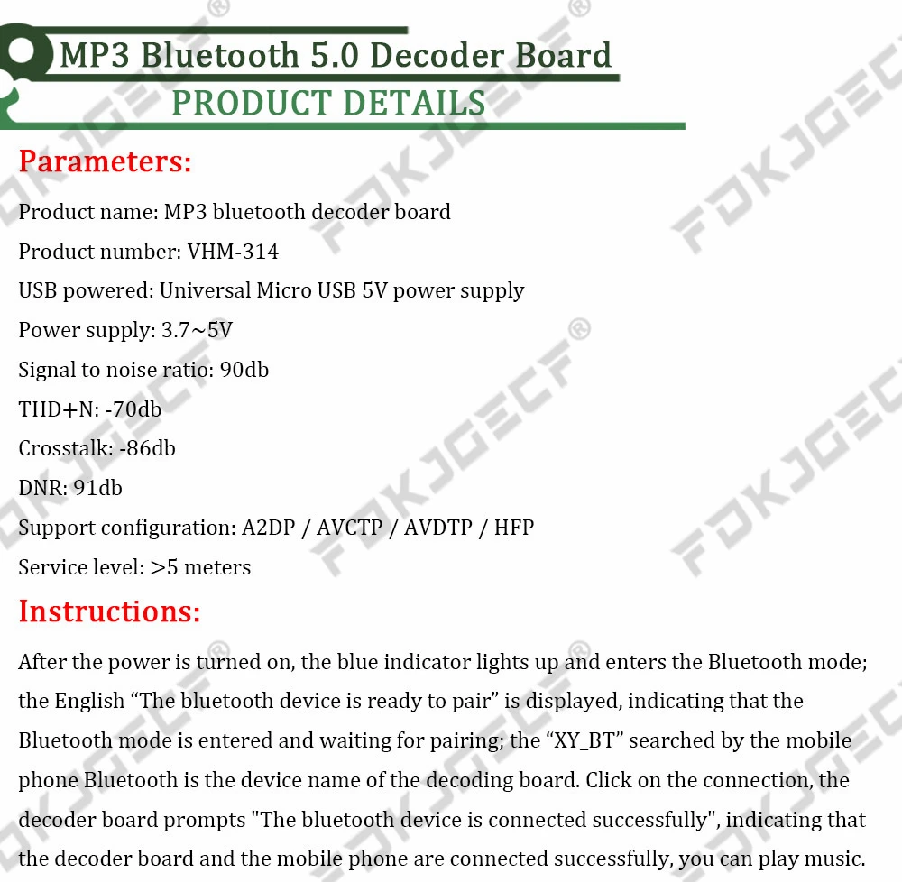 Bluetooth Audio Receiver board Bluetooth 4.1 5.0 Pro MP3 lossless decoder board Wireless Stereo Music Module Micro / Type-C USB