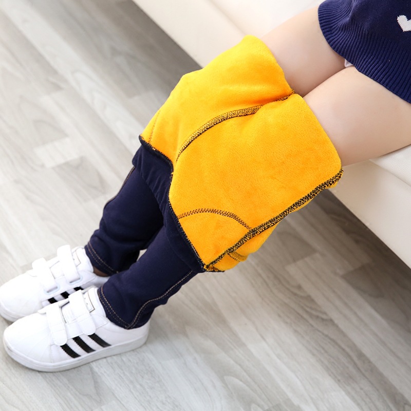 Children's Pants Winter Clothes New Thicker Middle-aged Kids 'Jeans Korean Style Stretch And Cashmere Girls