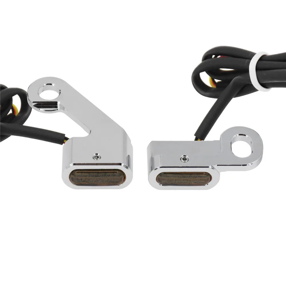 Motorcycle Mini LED Turn Signals Indicators Running Blinker Amber Light With E Mark Handle Grip Lamp For Harley Softail Touring