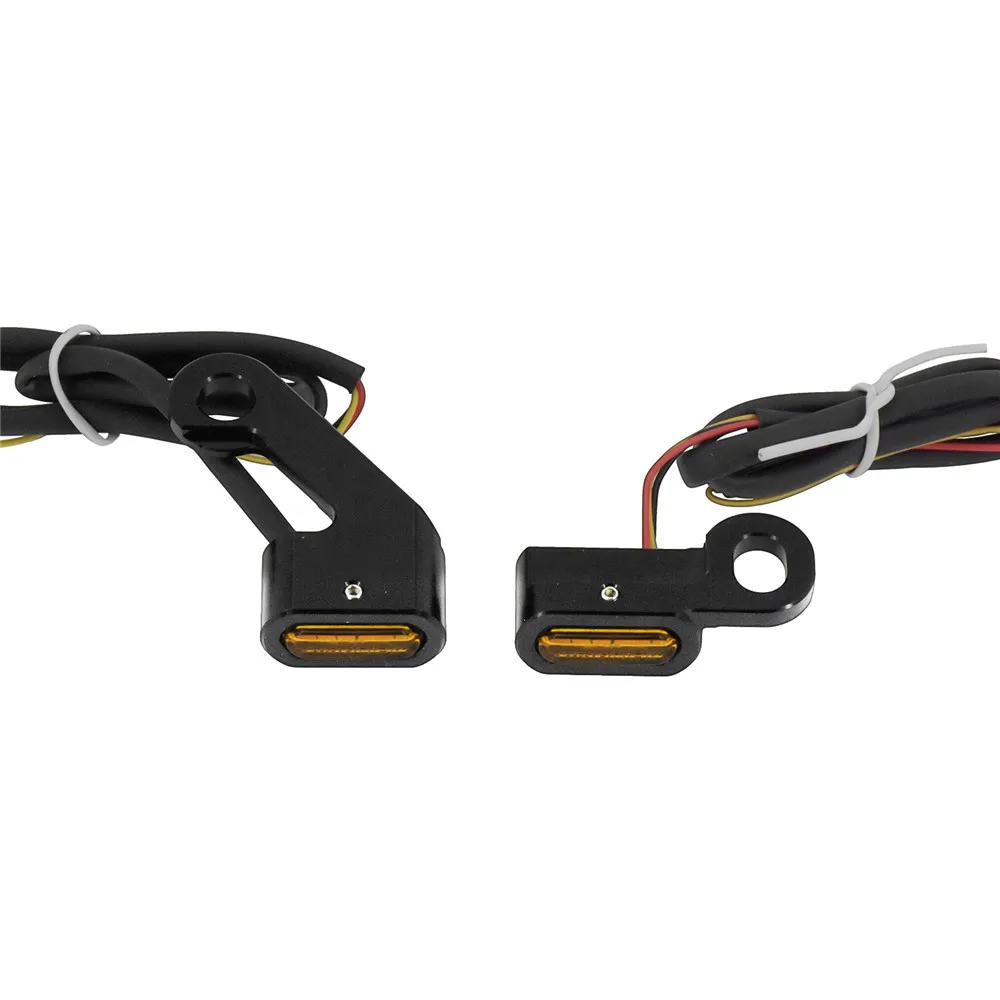 Motorcycle Mini LED Turn Signals Indicators Running Blinker Amber Light With E Mark Handle Grip Lamp For Harley Softail Touring