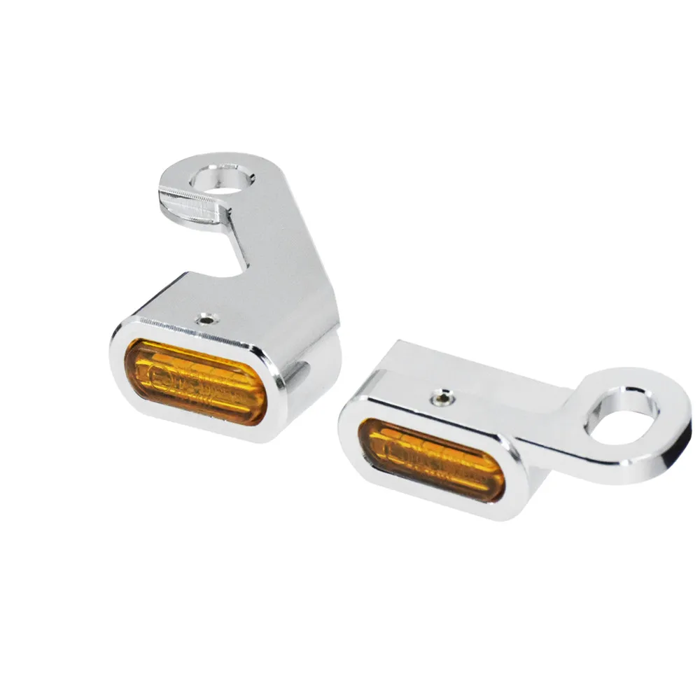 Motorcycle Mini LED Turn Signals Indicators Running Blinker Amber Light With E Mark Handle Grip Lamp For Harley Softail Touring
