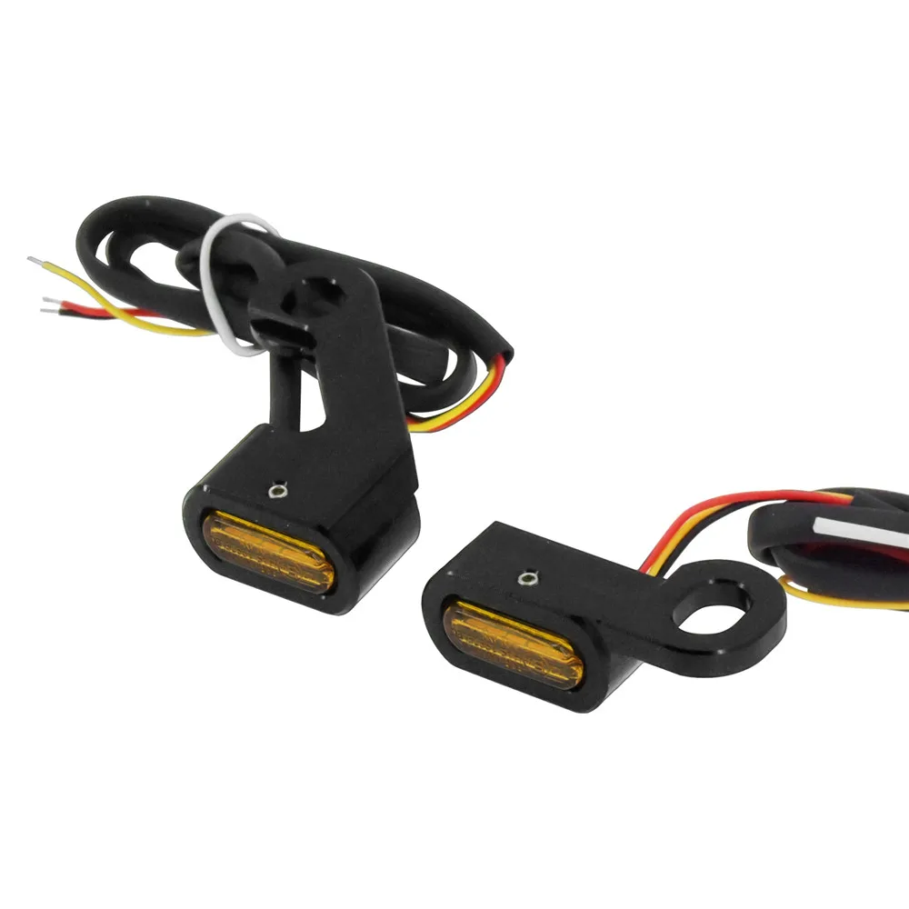 Motorcycle Mini LED Turn Signals Indicators Running Blinker Amber Light With E Mark Handle Grip Lamp For Harley Softail Touring