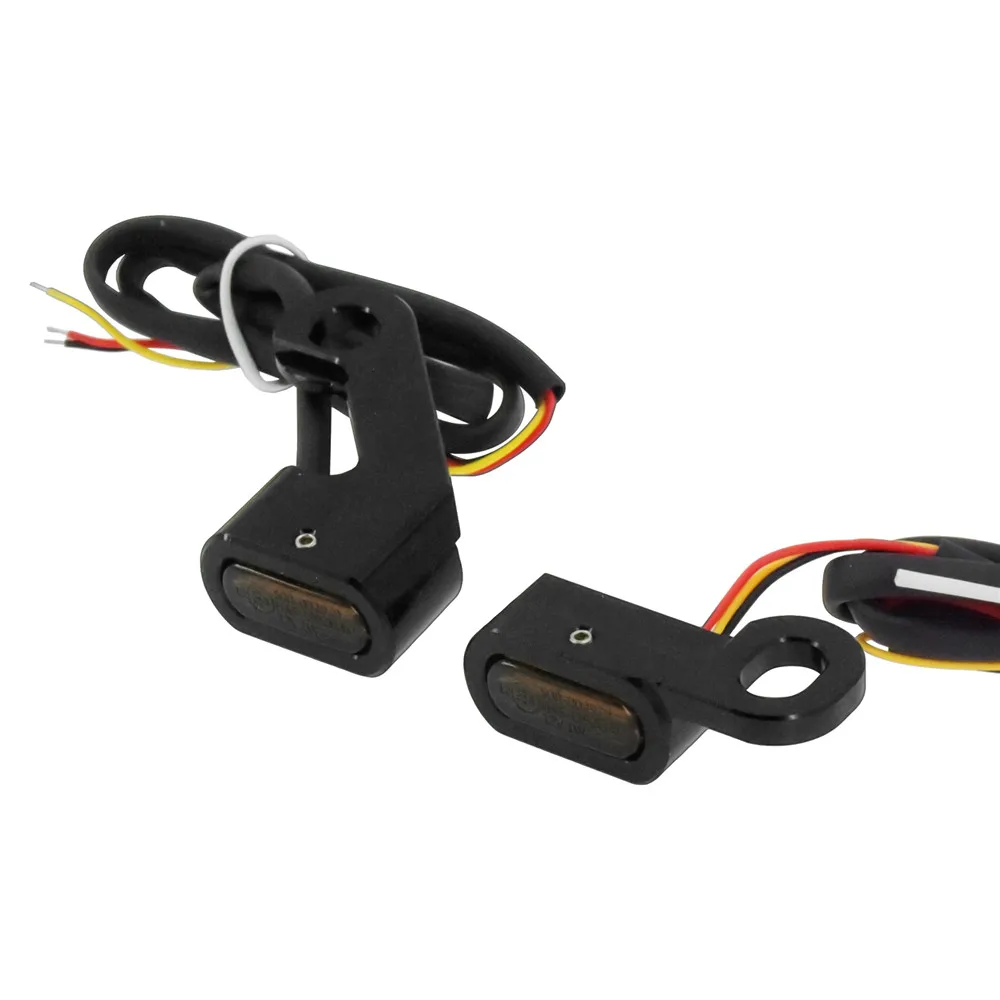 Motorcycle Mini LED Turn Signals Indicators Running Blinker Amber Light With E Mark Handle Grip Lamp For Harley Softail Touring