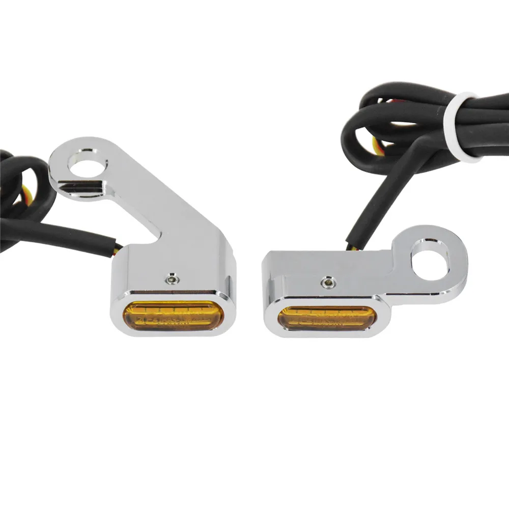 Motorcycle Mini LED Turn Signals Indicators Running Blinker Amber Light With E Mark Handle Grip Lamp For Harley Softail Touring
