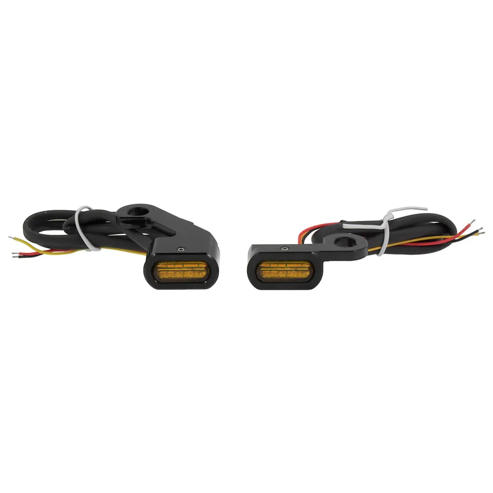 Motorcycle Mini LED Turn Signals Indicators Running Blinker Amber Light With E Mark Handle Grip Lamp For Harley Softail Touring