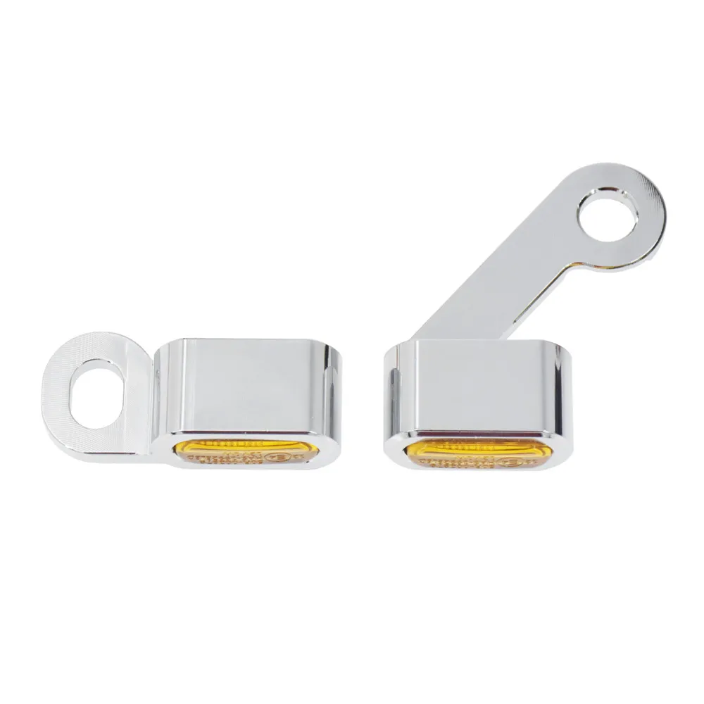 Motorcycle Mini LED Turn Signals Indicators Running Blinker Amber Light With E Mark Handle Grip Lamp For Harley Softail Touring