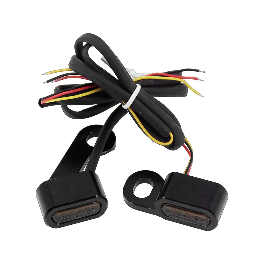 Motorcycle Mini LED Turn Signals Indicators Running Blinker Amber Light With E Mark Handle Grip Lamp For Harley Softail Touring