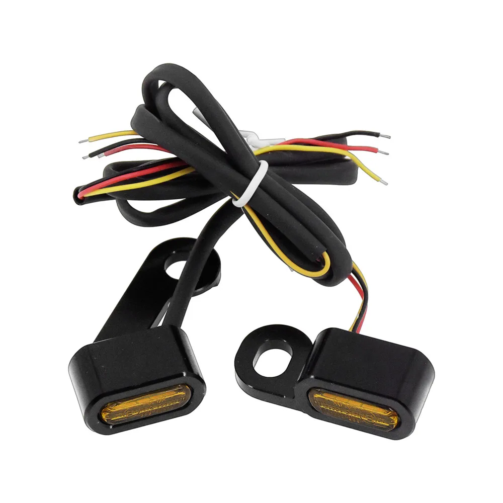Motorcycle Mini LED Turn Signals Indicators Running Blinker Amber Light With E Mark Handle Grip Lamp For Harley Softail Touring
