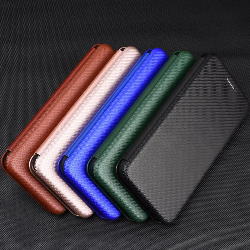 Carbon Fiber Magnetic Flip Cover Case for IPhone 15 14 13 12 Pro Max Mini 11 SE XS XR X Max 6 6S 7 8 Plus Wallet Card Holder