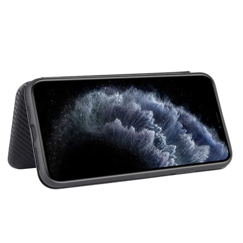 Carbon Fiber Magnetic Flip Cover Case for IPhone 15 14 13 12 Pro Max Mini 11 SE XS XR X Max 6 6S 7 8 Plus Wallet Card Holder